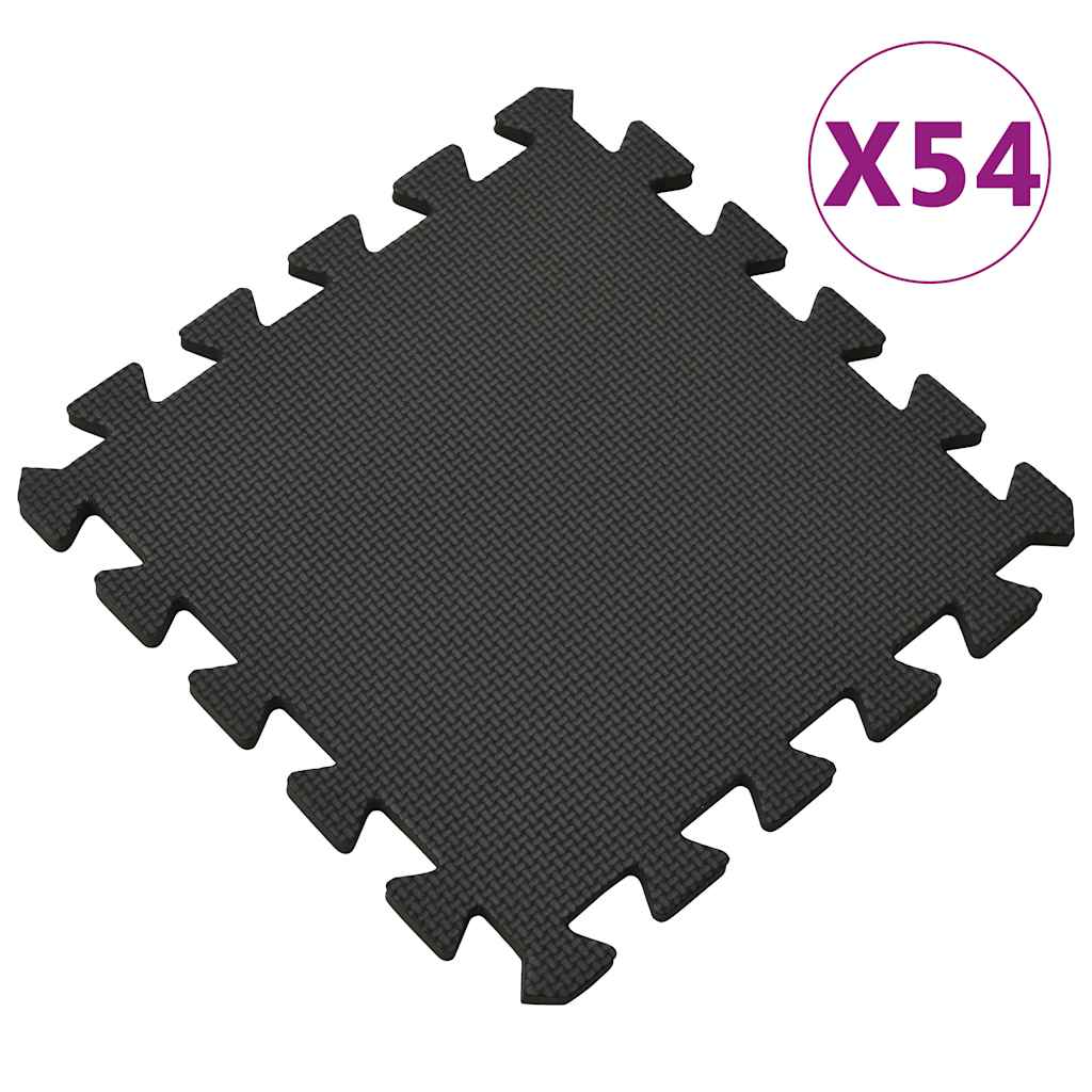 Vidaxl 54x Bodenmatten 4.86 ㎡ Eva Foam Schwarz