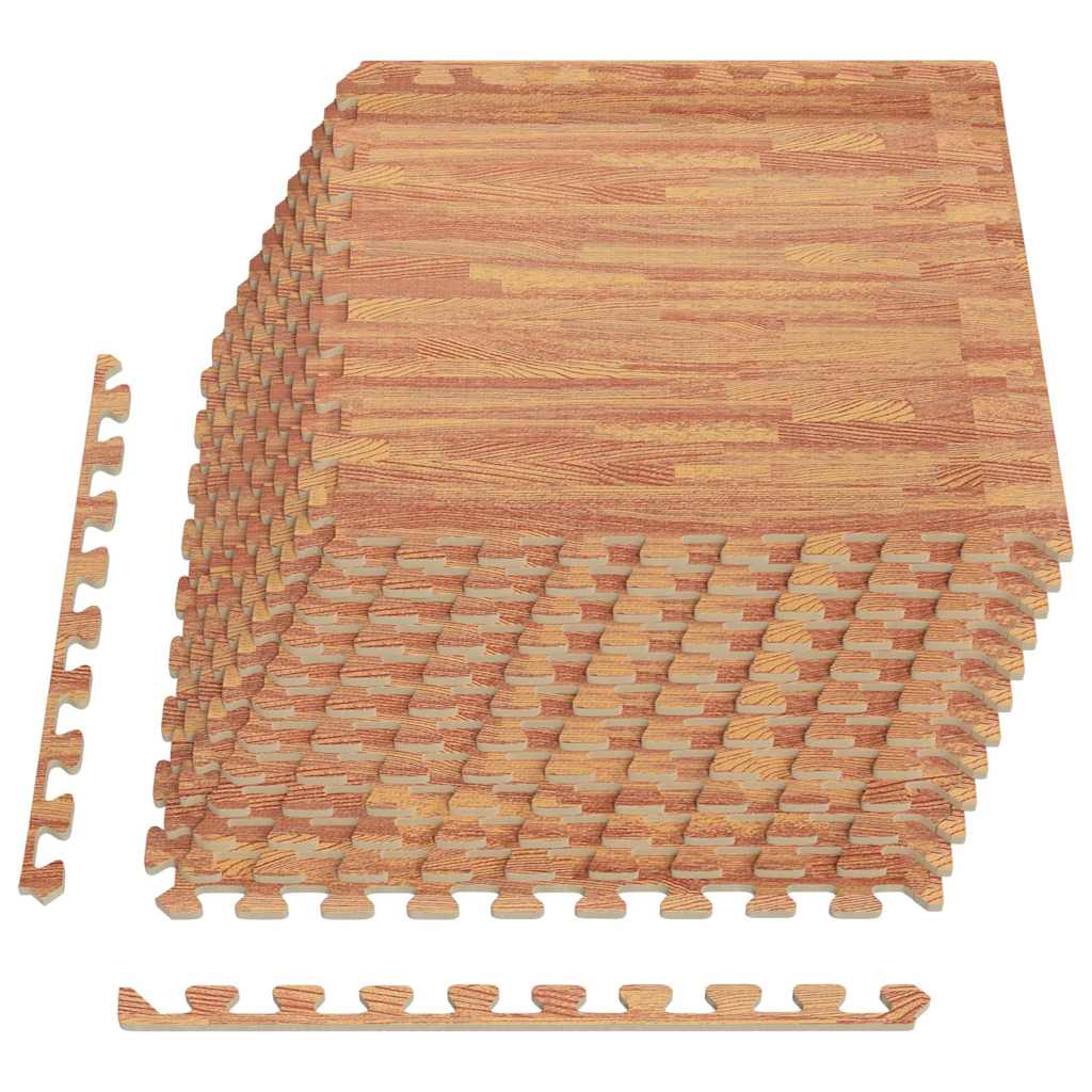 Vidaxl -Bodenmatten 12 ST 4.32 ㎡ EVA -Schaumholz -Holzkorndruck