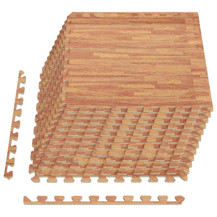 Vidaxl -Bodenmatten 12 ST 4.32 ㎡ EVA -Schaumholz -Holzkorndruck