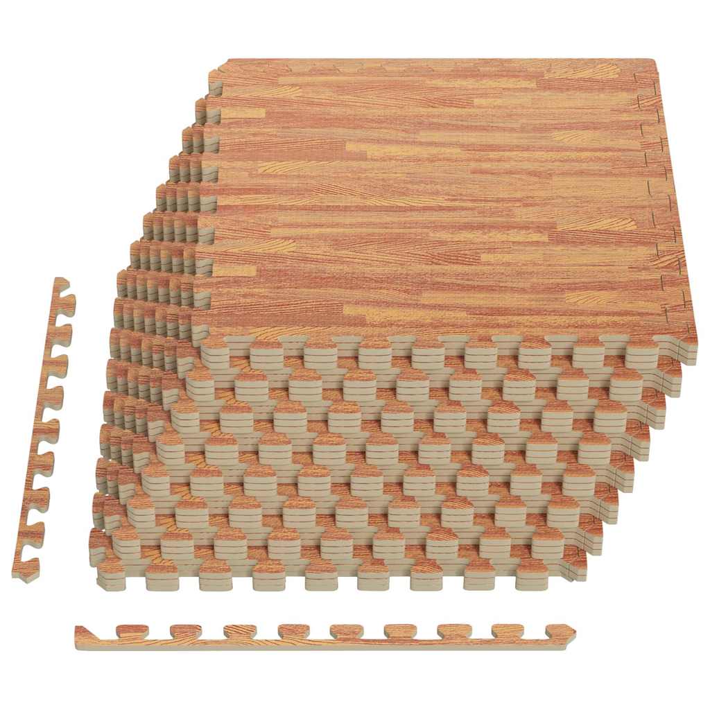 VIDAXL -Bodenmatten 24 St 8.64 ㎡ EVA -Schaumholz -Holzkorndruck