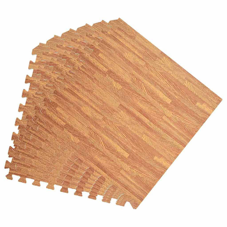 VIDAXL -Bodenmatten 24 St 8.64 ㎡ EVA -Schaumholz -Holzkorndruck