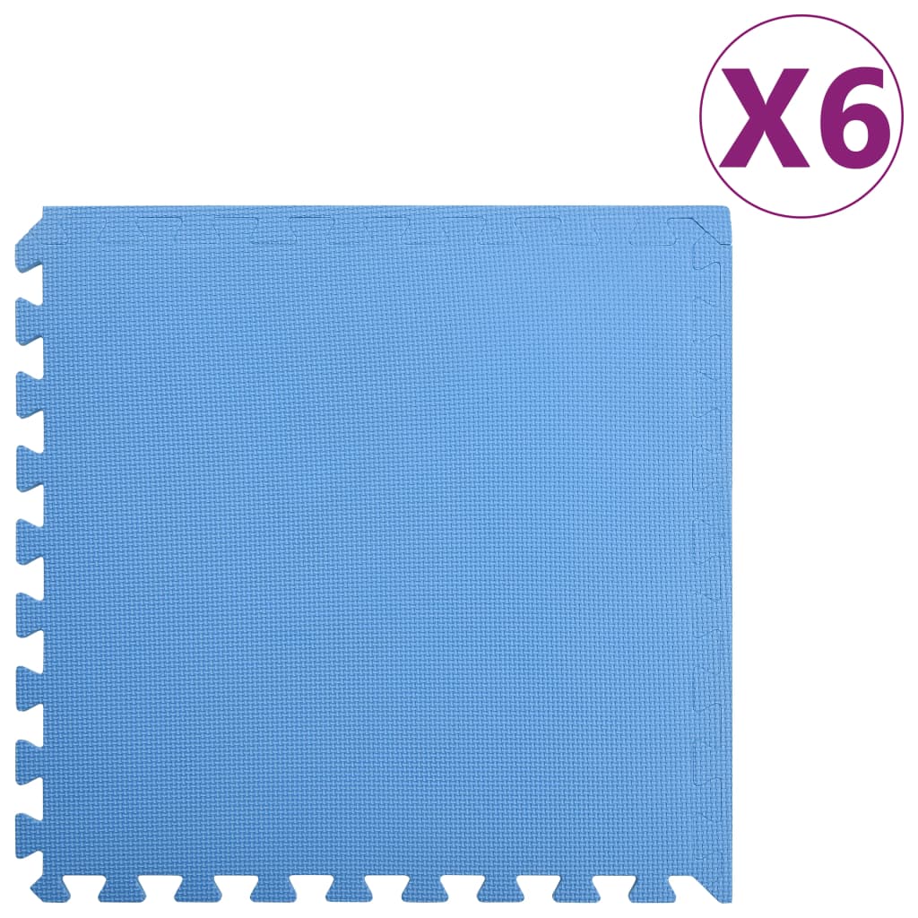 Vidaxl -Bodenmatten 6 ST 2.16 ㎡ EVA Schaumblau Blau