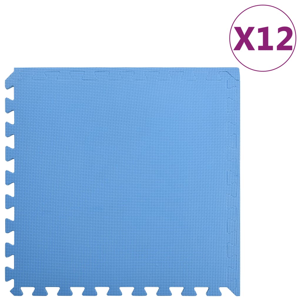 Vidaxl -Bodenmatten 12 ST 4.32 ㎡ EVA Schaumblau blau