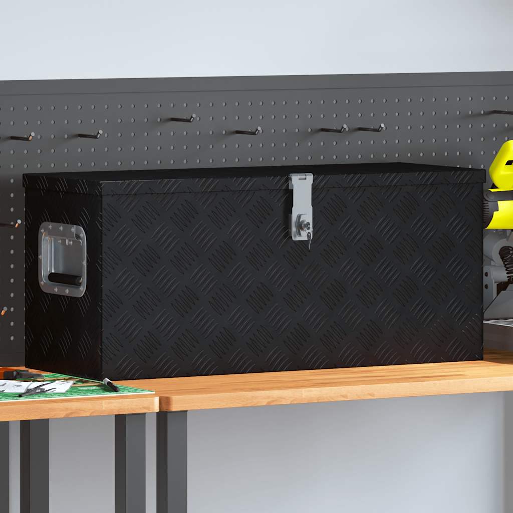 Vidaxl Aluminium Box 80x30x35 cm Schwarz