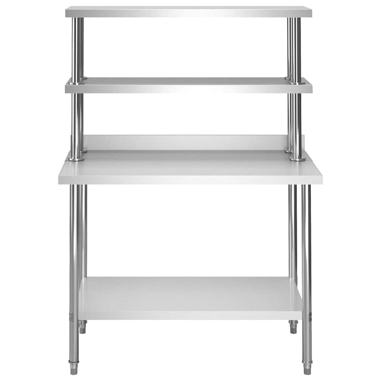 VIDAXL -Küchentisch mit Top 120x60x150 cm Edelstahl