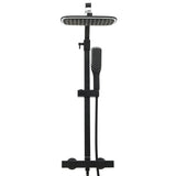 Vidaxl Duschkopf Set Double mit Mixer Tap und Schlauchschwarz - afbeelding 3