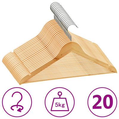 VIDAXL 20-teiliger Kleidungsschwertere-Anti-Schlupf-Hartholz