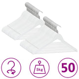 VIDAXL 50-teiliger Kleidungsschalter Set Anti-Slip-Hartholz weiß - afbeelding 1