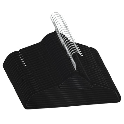 VIDAXL 20-teiliger Kleidungsschalter Set Anti-Slip Samt Schwarz