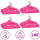 VIDAXL 100-Stück-Kleidungsschwertere Set Anti-Slip-Samtrosa