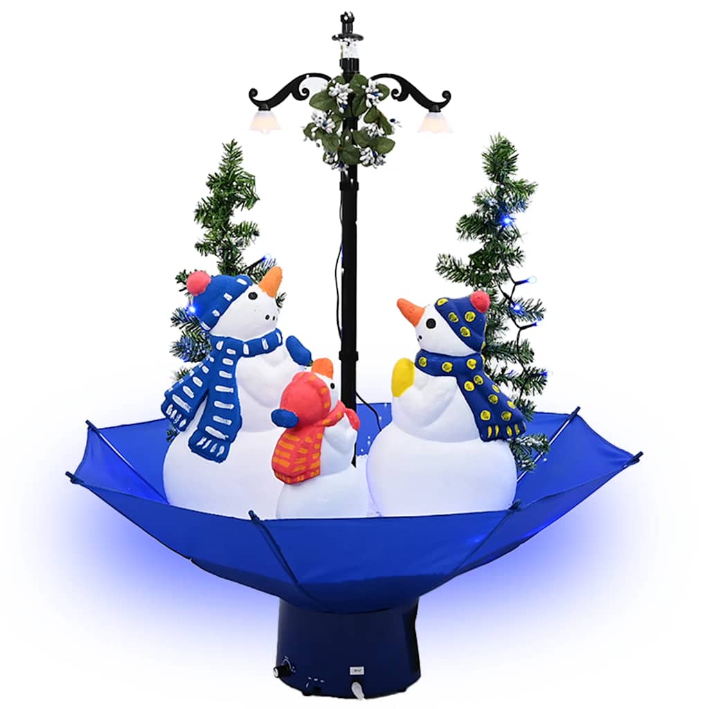 Vidaxl Weihnachtsbaum schneit mit Regenschirme 75 cm PVC Blau