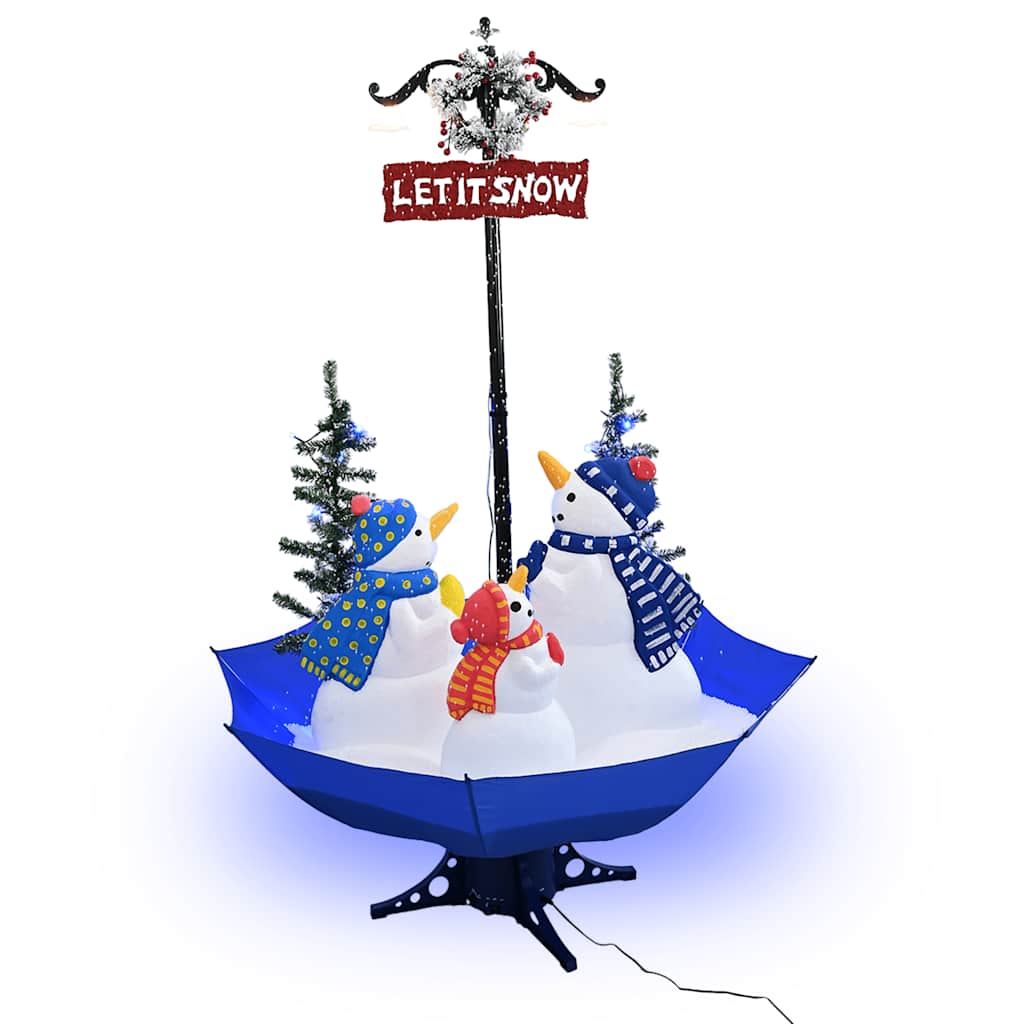 Vidaxl Weihnachtsbaum schneit mit Regenschirme 170 cm PVC Blau