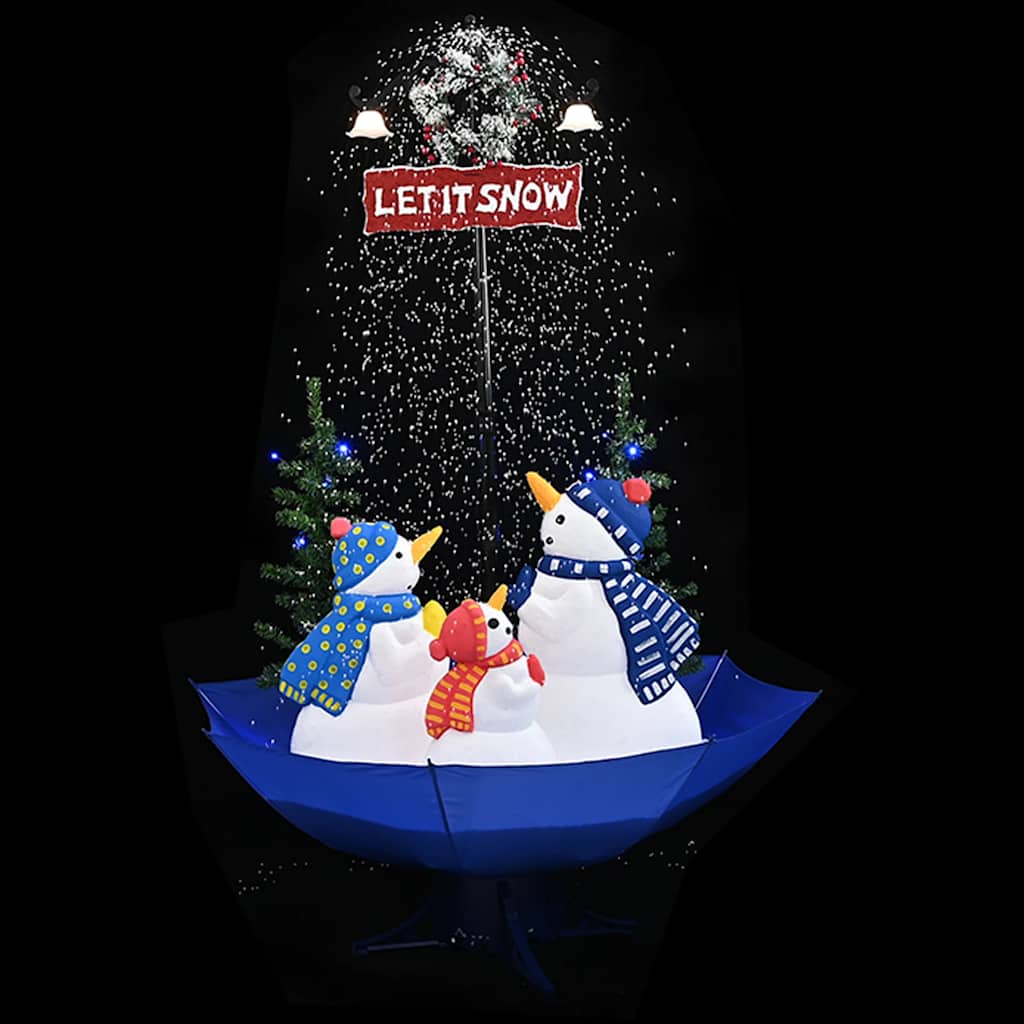 Vidaxl Weihnachtsbaum schneit mit Regenschirme 170 cm PVC Blau