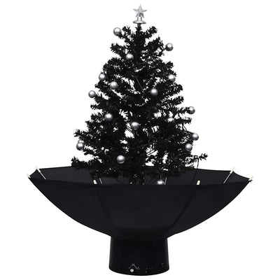 Vidaxl Weihnachtsbaum schneit mit Regenschirme 75 cm PVC Schwarz