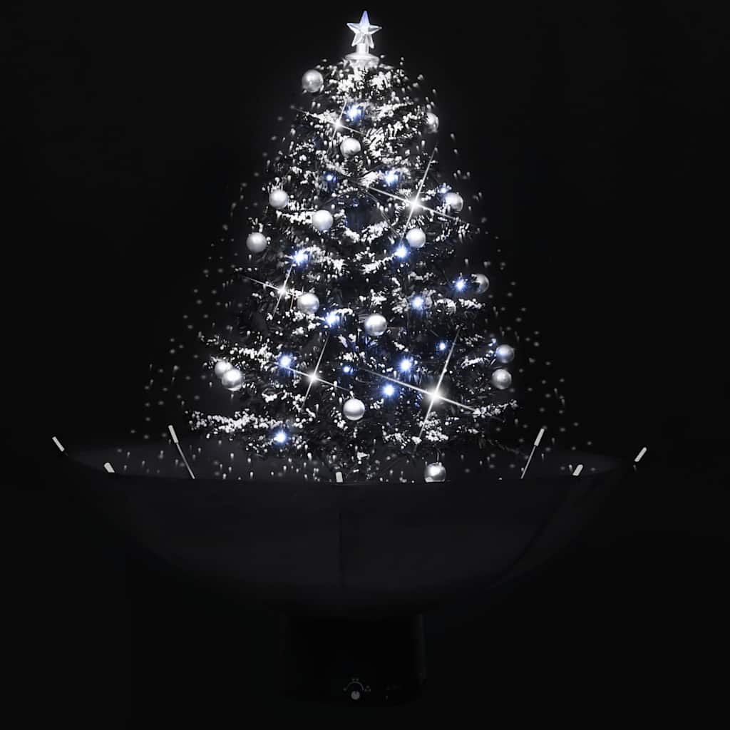 Vidaxl Weihnachtsbaum schneit mit Regenschirme 75 cm PVC Schwarz