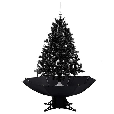 Vidaxl Weihnachtsbaum schneit mit Regenschirme 140 cm PVC Schwarz