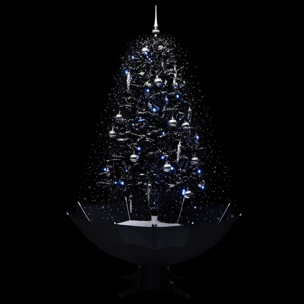 Vidaxl Weihnachtsbaum schneit mit Regenschirme 170 cm PVC Schwarz