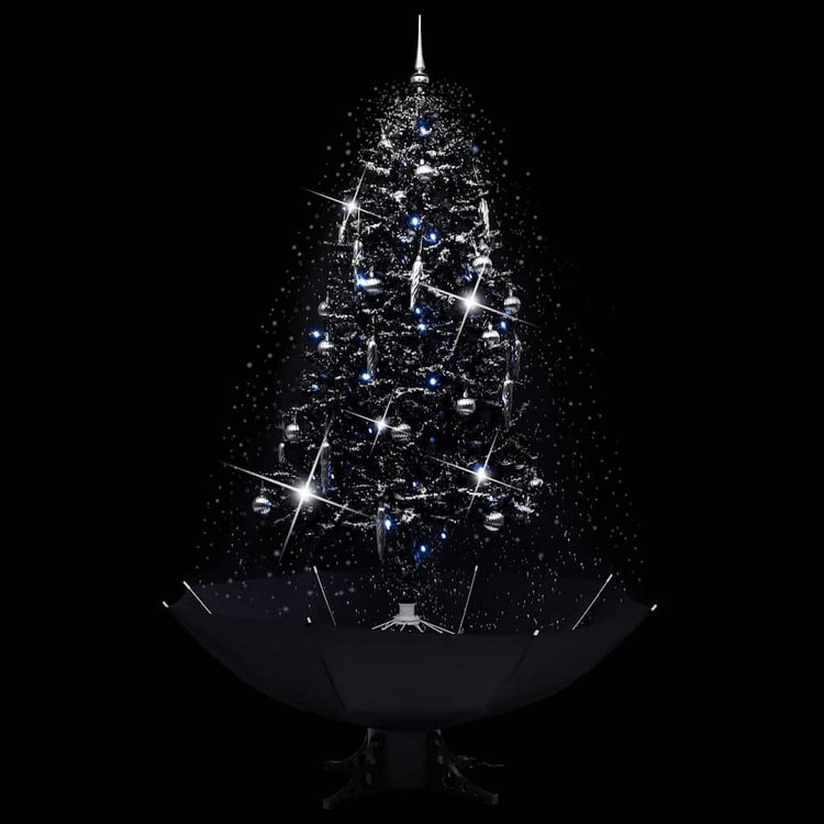 Vidaxl Weihnachtsbaum schneit mit Regenschirme 190 cm PVC Schwarz