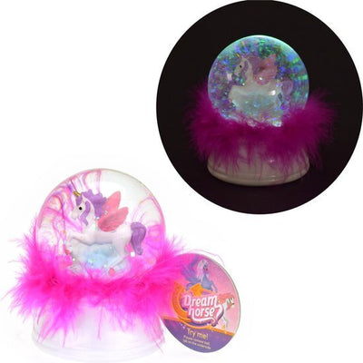 Dream Horse Snow Bol Unicorn mit Federn und Licht