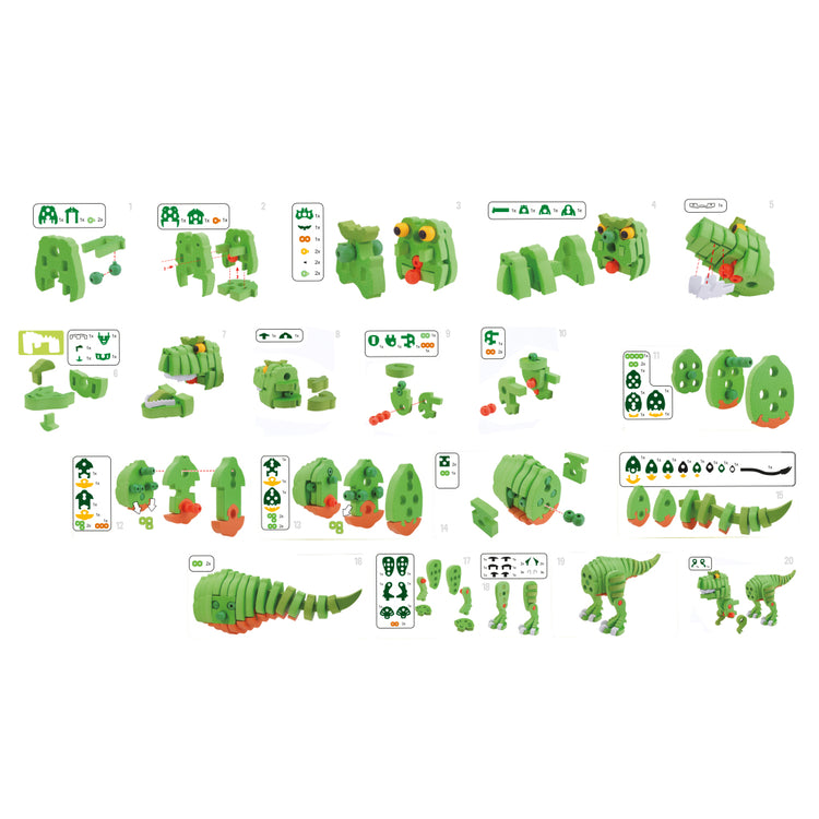 Toi-Toys Craft Puzzle Dinosaurus 25,8 cm Grün 104-Stück