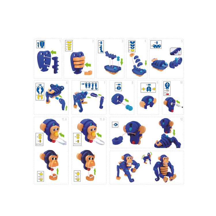 Toi-Toys Toi-Toys Craft Puzzle Aap Junior 25,8 cm Blau 59-Stück