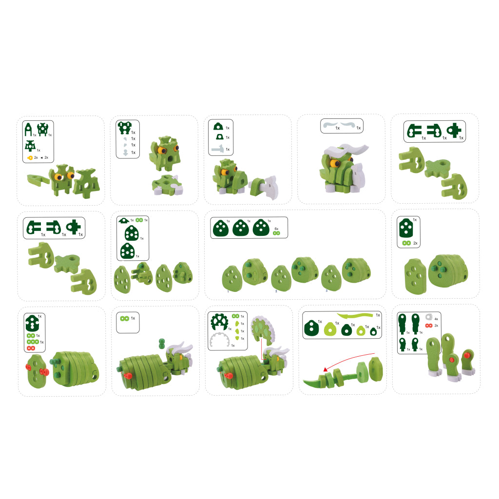 Toi-Toys Toi-Toys Craft Puzzle Tricera Junior 25,8 cm Grün 59-köpfig