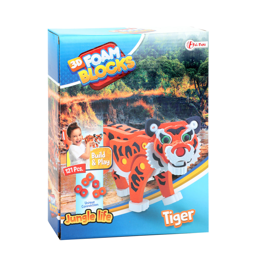 Toi-Toys Toi-Toys 3D-Puzzle Tiger Junior 31,5 cm Schaum Orange 121-Stück