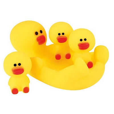 Toi-Toys kleine große Gummi-Ente mit 3 kleinen Gummi-Enten
