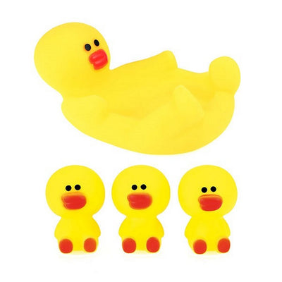 Toi-Toys kleine große Gummi-Ente mit 3 kleinen Gummi-Enten
