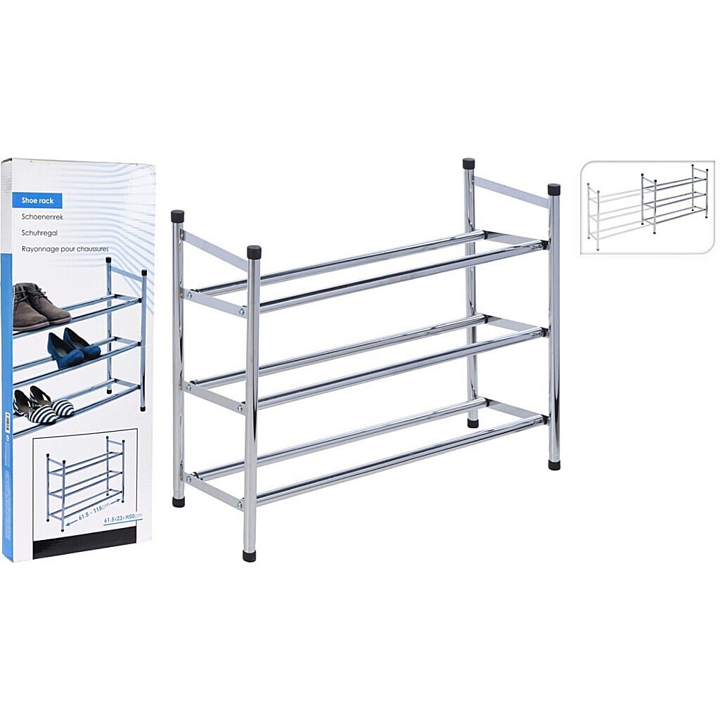 Basic Excuernable Schuhständer 3-layer Edelstahl 61.5-115x50 cm