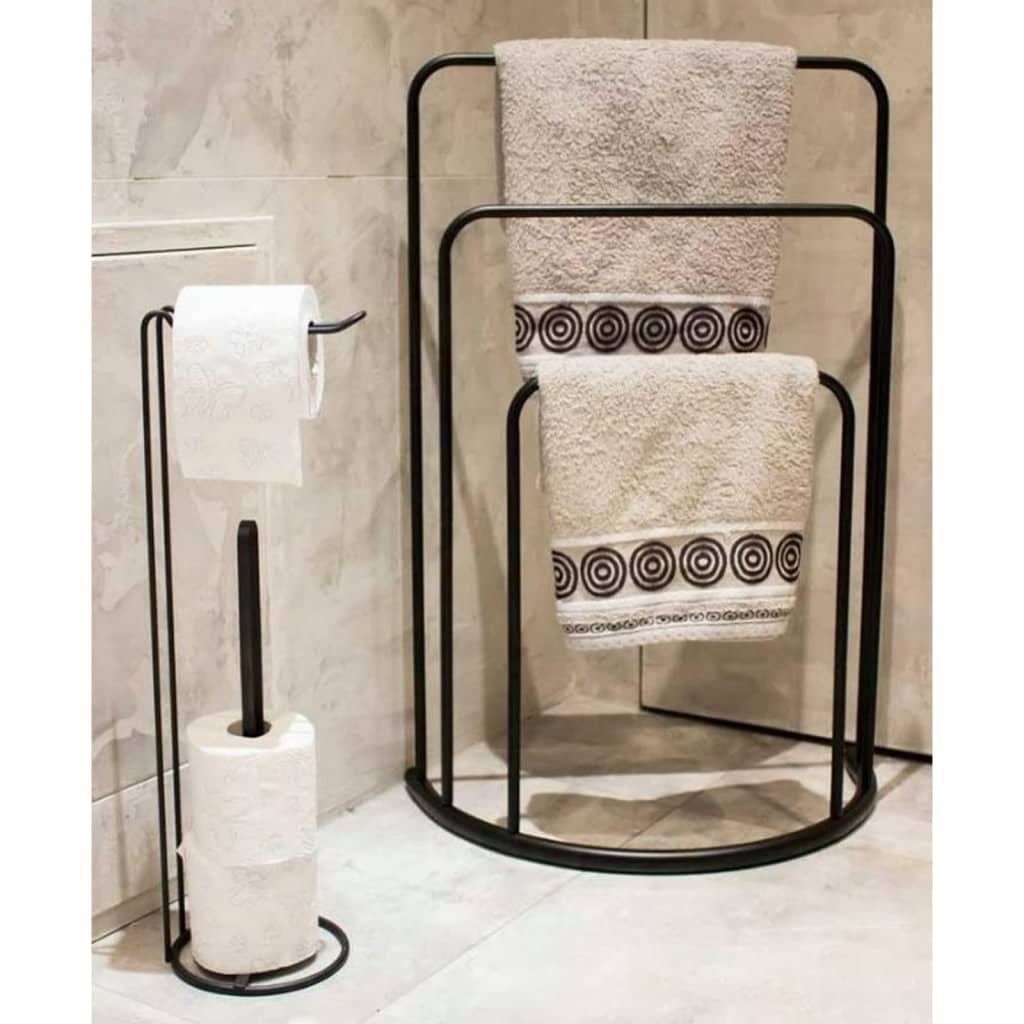Badezimmerlösungen Badezimmerlösungen Handtuchregal Stehend 49,5 x 75 cm Metall Schwarz