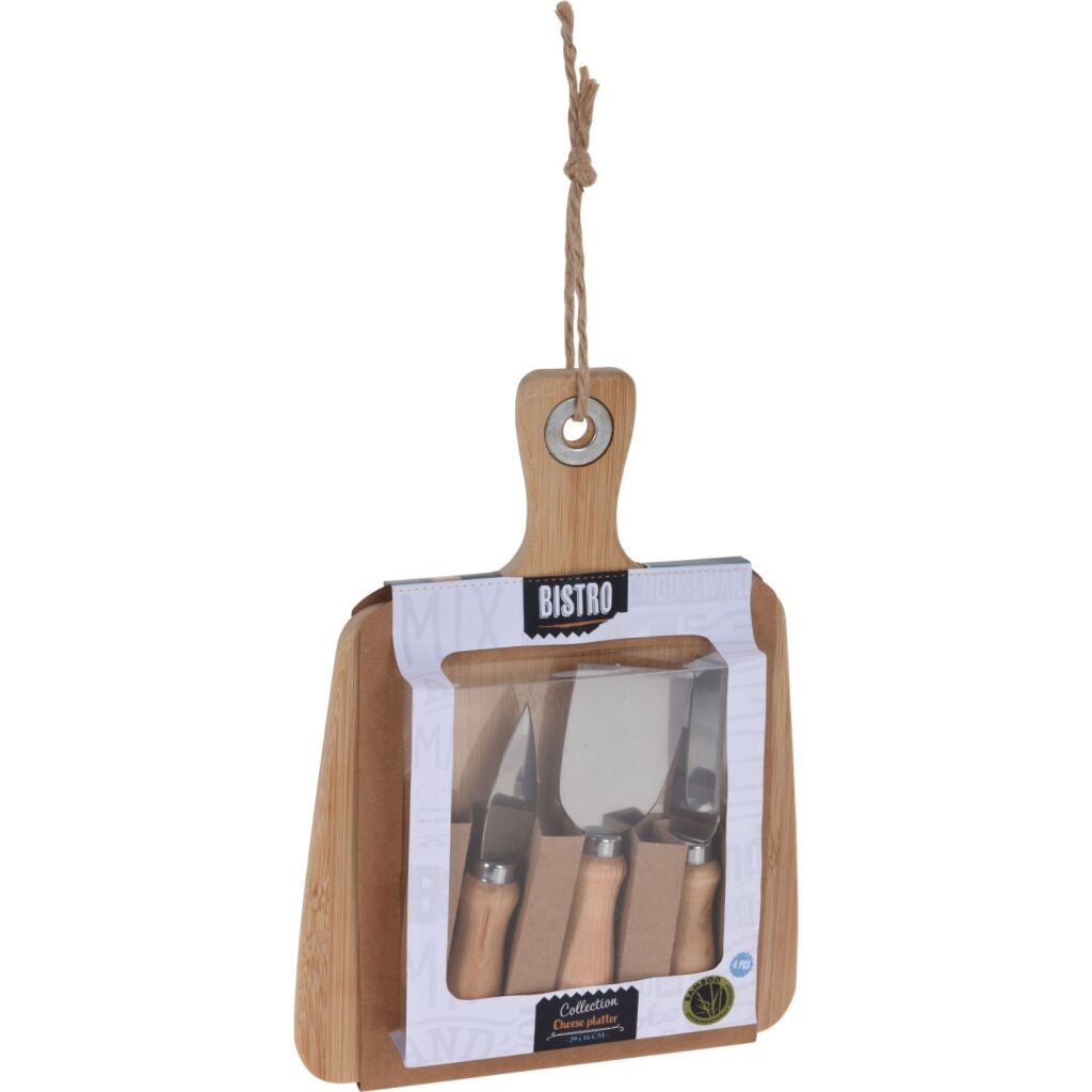 Ausgezeichnetes Haushaltswaren Bistro Bambuskäse-Planken Set 4-teilig