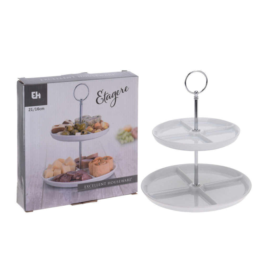 Ausgezeichnete Hausware Houseware Etagere 2 -Layer -Abteilung von Porzellan