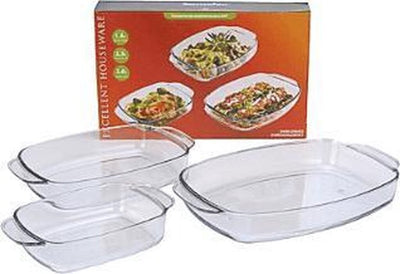 Ausgezeichnete Hauswaren Hauswaren Backgeräte Set Glas 3 Stücke