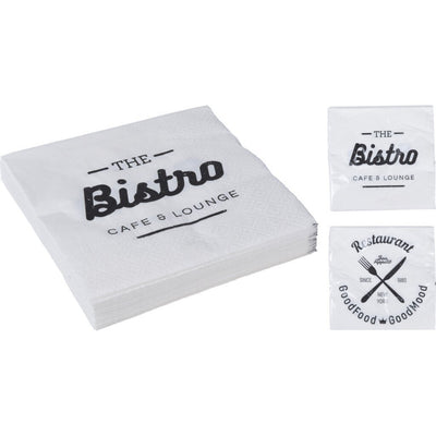 Basis -Servietten Bistro Design 20 Stück Weiß
