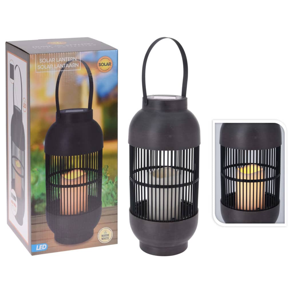 Prograrden Progarden Lantern mit Kerze Solar führte Rattan Black