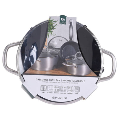 Ausgezeichnete Hauswaren -Hauswaren -Pfanne 24 cm + Glasdeckel