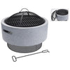 Prograrden Prograrden Fire Bowl mit Barbecue -Kühlergrill um 52 x 18,5 cm hellgrau