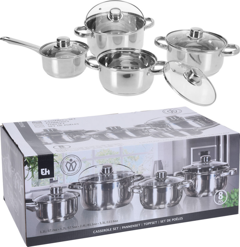 Ausgezeichnete Houseware Houseware 8-Teile-Pfanne Edelstahl