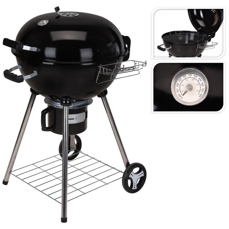 Progarden Charcoal Grille auf Rädern Ø 57 cm Schwarz