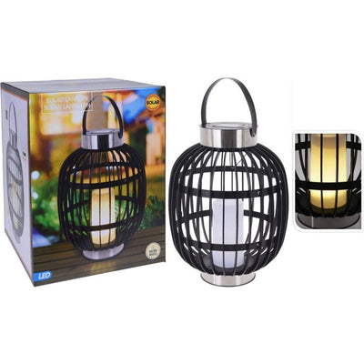 Prograrden Progarden Lantern mit Kerzen Solar LED 35 cm Schwarz