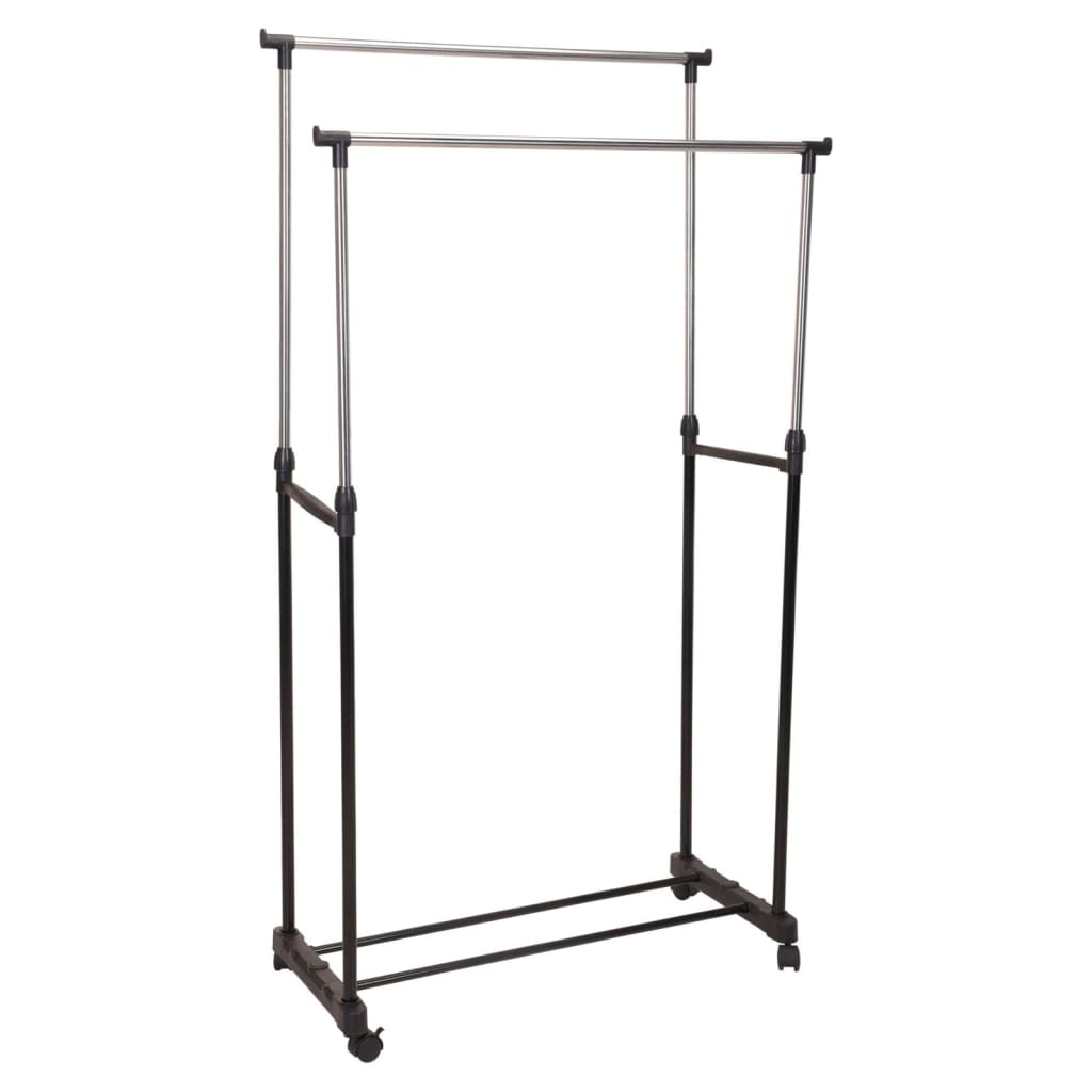 Lagerlösungen Aufbewahrungslösungen Kleidungsständer mit Rädern Doppel 80x42x (90-160) CM