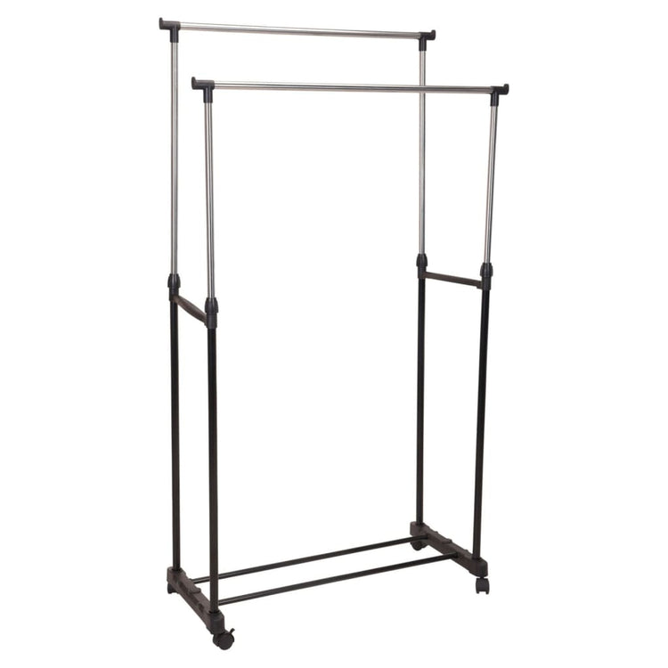 Lagerlösungen Aufbewahrungslösungen Kleidungsständer mit Rädern Doppel 80x42x (90-160) CM