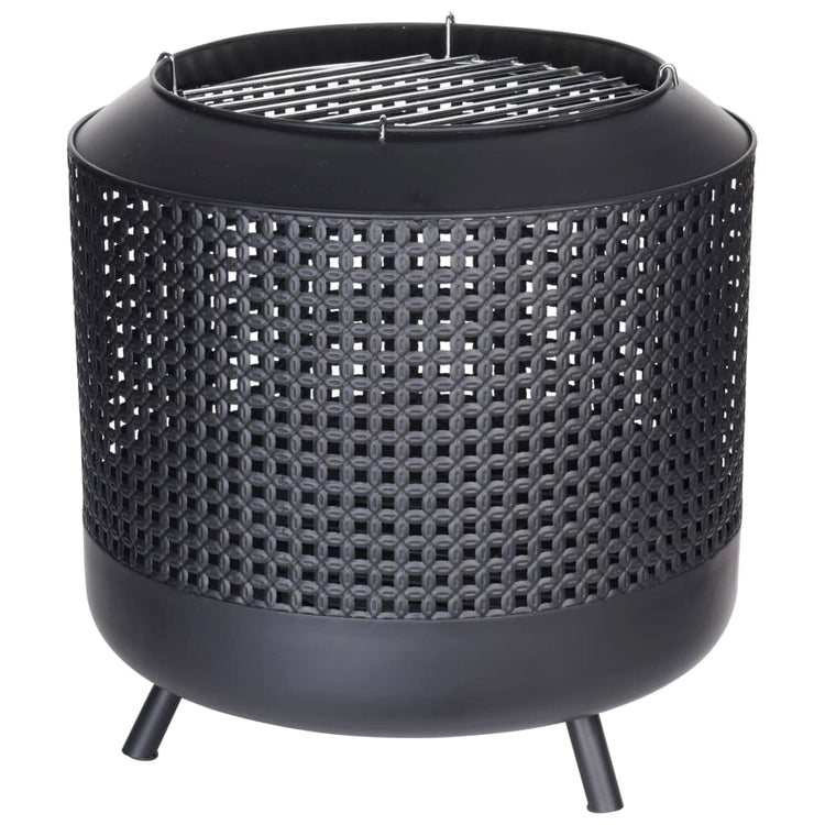 Prograrden Progarden Fire Pit mit Barbecue Kühlergrill 50x51 cm Schwarz