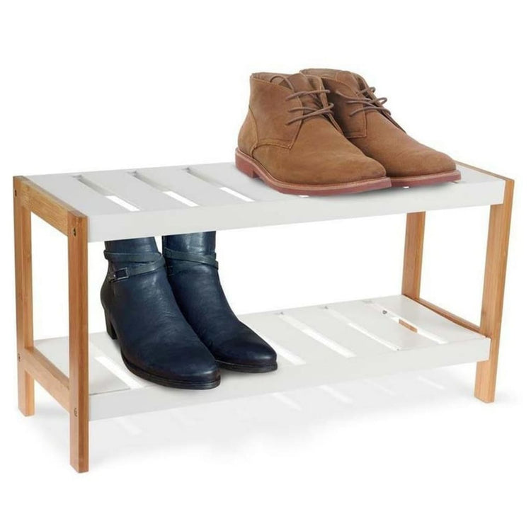 Speicherlösungen Aufbewahrungslösungen Schuhgepäckträger mit 2 Schichten 70x26x36 cm