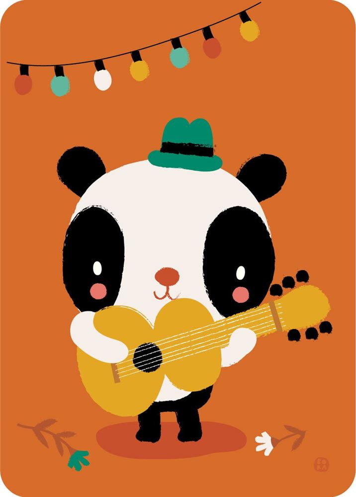Bora-Panda-Songwriter-Postkarte