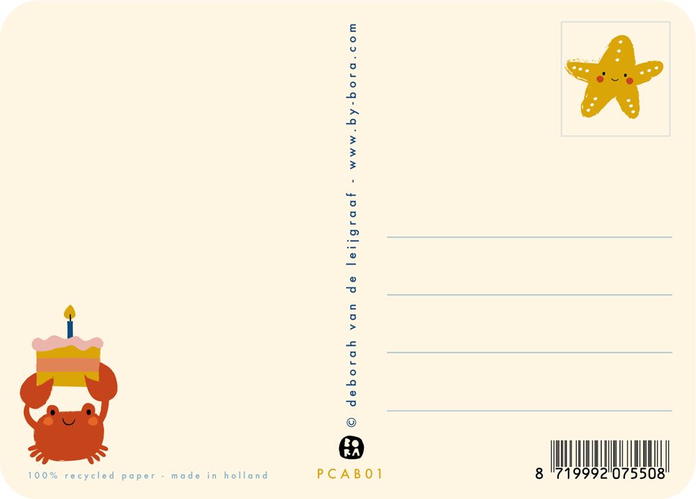 Bora Hallo Babybett-Postkarte