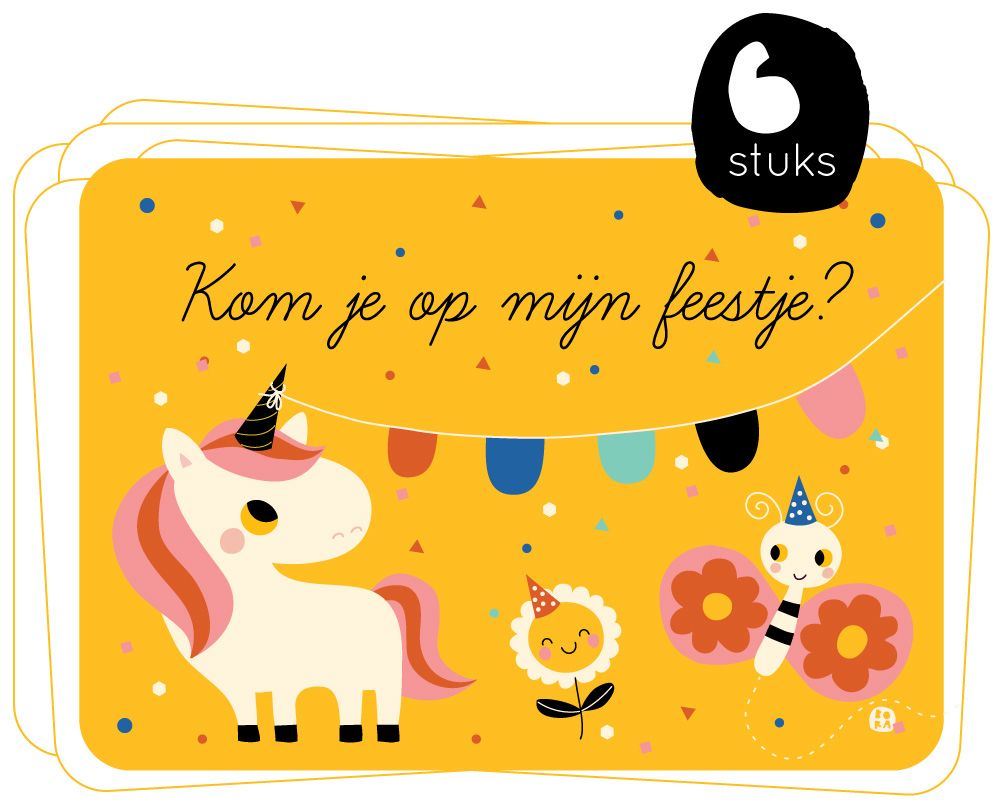Einladung: 6 Einhornkarten.