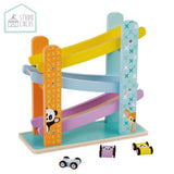 Studio-Zirkus-Autobahn aus Holz + 3 Autos - afbeelding 1