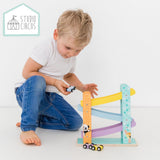 Studio-Zirkus-Autobahn aus Holz + 3 Autos - afbeelding 2